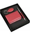 Gift set ball pen, keyring, business card holder