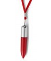 Twist action ball pen with lanyard