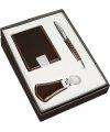 Gift set ball pen, business card holder, keyring