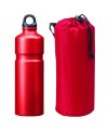 Sports bottle supplied with insulated pouch and changeable screw tops