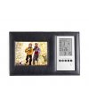 Photo frame with multifunctional clock