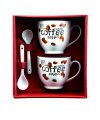 Set of 2 mugs 0,15 l with spoons Set of 2 mugs 0,15 l with spoons