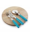 Pizza set with metal cutlery and plastic handles Pizza set with metal cutlery and plastic handles