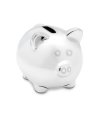 Silver coloured piggy bank Silver coloured piggy bank