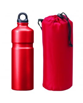 Sports bottle supplied with insulated pouch and changeable screw tops Sports bottle supplied with insulated pouch and changeable screw tops