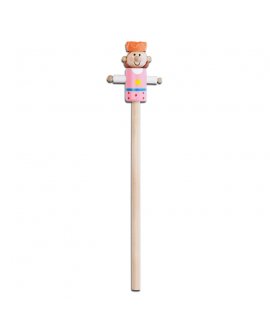 Wooden pencil with puppet head Wooden pencil with puppet head