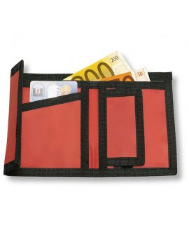 Bright coloured wallet.