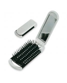 Foldable hairbrush with mirror