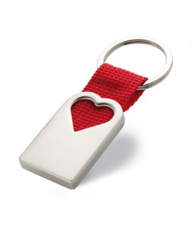 Metal keyring in matt pearl finish