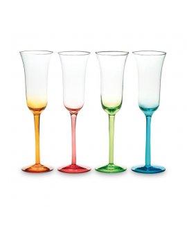 Coloured champagne glasses set