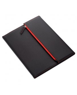 Folder with zipped pocket flap