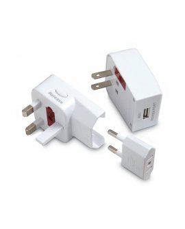 Travel adapter with USB plug