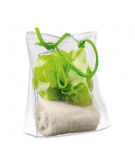 Bath set in pvc pouch Bath set in pvc pouch