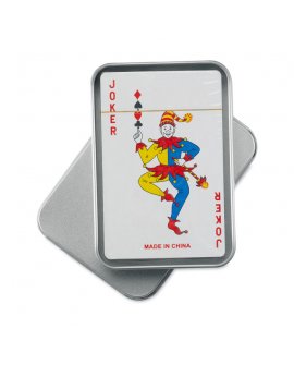 Playing cards in tin box