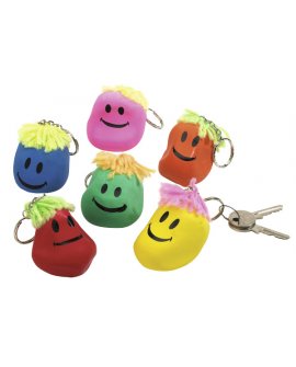 Key ring "Funny Faces", 6 colou…