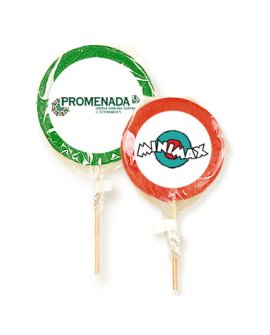 Round Lollipops with label 100 mm